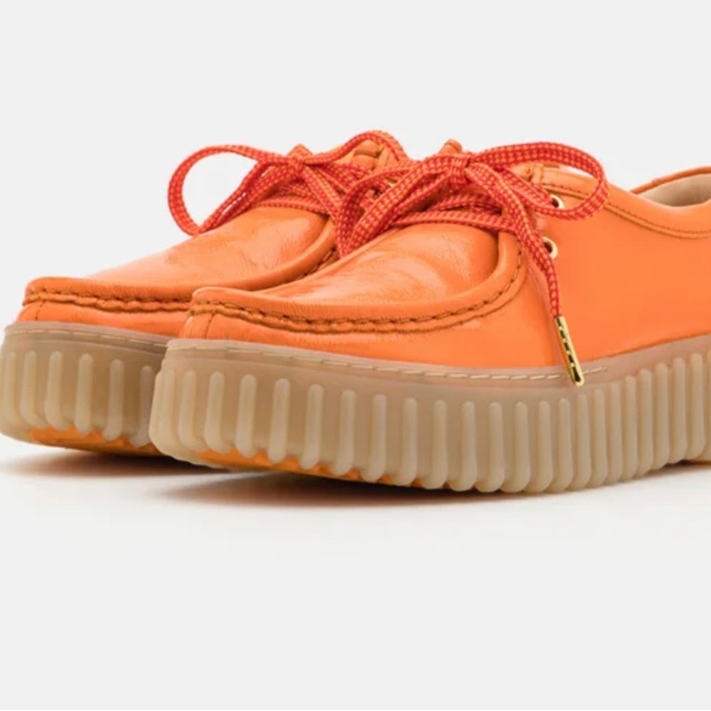 Clarks Orange Leather Flats
